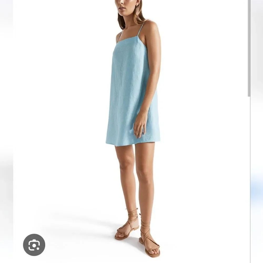 H&M M blue A Line Slip Dress tie